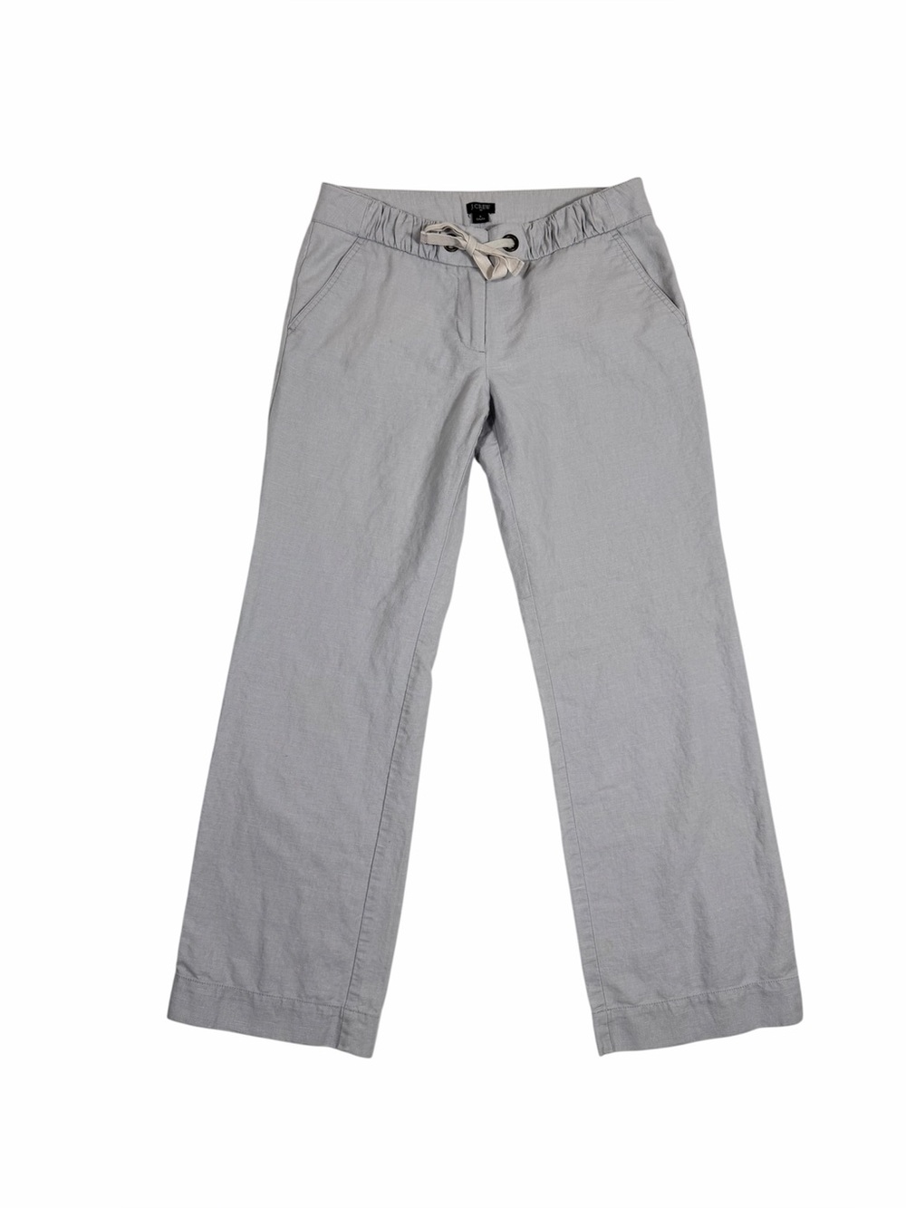 J.Crew "City Fit" Linen-Cotton women’s Drawstring Trousers in gray size 6